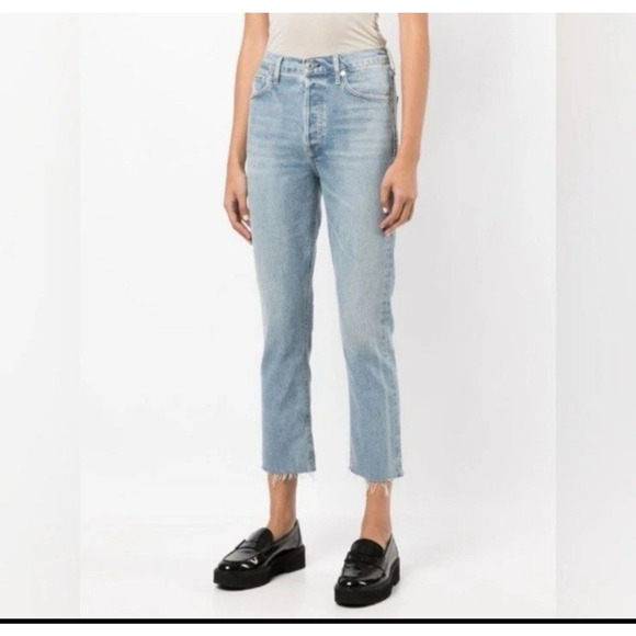 Citizens of Humanity Womens Jeans Charlotte Crop Distressed Light Wash 27 - Picture 3 of 16